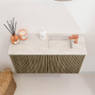 Mondiaz JOYA-DLUX Meuble de toilette 70cm - couleur Dusk - Vasque FAYE position Droite 1 trou de robinet couleur Ostra. SW1423372