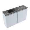 MONDIAZ TURE-DLUX Meuble toilette - 80cm - Clay - EDEN - vasque Lava - position gauche - sans trou de robinet SW1103705