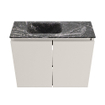 MONDIAZ TURE-DLUX Meuble toilette - 60cm - Linen - EDEN - vasque Lava - position gauche - sans trou de robinet SW1103861