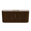 Mondiaz JOYA-DLUX 93.2cm toiletmeubel - ronding links en rechts kleur Walnut - Wastafel FAYE positie Midden Zonder kraangat kleur Saba. SW1424693