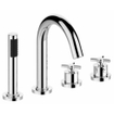 Wiesbaden Cross 4-gats badrandthermostaat afbouwset chroom SW62532