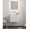 Mondiaz VICA ensemble de meuble de salle de bain - 60cm - meuble sous-vasque argile - 2 tiroirs - lavabo nuage milieu - sans trou de robinet - miroir LED - version XL 60cm de haut SW1097887