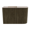 Mondiaz JOYA-DLUX 61.6cm toiletmeubel - ronding rechts kleur Shadow - Wastafel FAYE positie Links Zonder kraangat kleur Saba. SW1425153