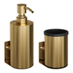 BRAUER Accessoireset - zeepdispenser - beker - met wand ophanging - magnetisch opzetvlak - geborsteld goud SW1471811