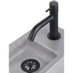 Differnz Force kit lave-mains - 40x22x8cm - Rectangulaire - 1 trou de robinet - Robinet noir mat courbé - Gris béton SW373235