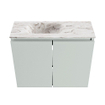 MONDIAZ TURE-DLUX Meuble toilette - 60cm - Greey - EDEN - vasque Glace - position gauche - sans trou de robinet SW1103281