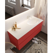 Mondiaz VICA ensemble de meuble de salle de bain - 120cm - meuble sous-vasque fire - 2 tiroirs - lavabo moon droite - 1 trou de robinet - version XL 60cm haut SW1090770