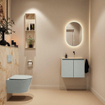 MONDIAZ TURE-DLUX Meuble toilette - 60cm - Greey - EDEN - vasque Frappe - position droite - sans trou de robinet SW1102790