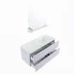 MONDIAZ VICA-DLUX Ensemble meuble de salle de bains - 110cm - meuble bas cale- 2 tiroirs - lavabo encastré cloud à droite - 1 trou de robinet - version haute 60cm - opalo SW1088759