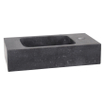 Differnz Bombai fonteinset - 40x22x9cm - Rechthoek - 1 kraangat - Gebogen chromen kraan - met zwart frame - Natuursteen Zwart SW373226