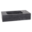 Differnz Force kit lave-mains - 40x22x9cm - Rectangulaire - 1 trou de robinet - Robinet en cuivre rose courbé - poignée croix - Pierre naturelle noire SW373192