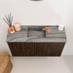 Mondiaz JOYA-DLUX 70cm meuble de salle de bains - couleur Walnut - Vasque FAYE position Milieu 1 trou de robinet couleur Sombra. SW1424712