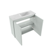 MONDIAZ TURE-DLUX Meuble toilette - 60cm - Greey - EDEN - vasque Opalo - position droite - 1 trou de robinet SW1104334