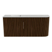 Mondiaz JOYA-DLUX 91.6cm toiletmeubel - ronding rechts kleur Walnut - Wastafel FAYE positie Links 1 kraangat kleur Opalo. SW1422582