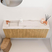 Mondiaz JOYA-DLUX 100cm meuble de salle de bains - couleur Oak - Vasque FAYE position Gauche 1 trou de robinet couleur Nata. SW1424030