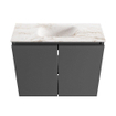 MONDIAZ TURE-DLUX Meuble toilette - 60cm - Dark Grey - EDEN - vasque Frappe - position centrale - 1 trou de robinet SW1102727