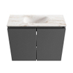 MONDIAZ TURE-DLUX Meuble WC 60 cm Dark Grey. EDEN vasque Frappe position milieu. Avec 1 trou de robinet. SW1102727