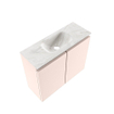 MONDIAZ TURE-DLUX Meuble toilette - 60cm - Rosee - EDEN - vasque Ostra - position centrale - 1 trou de robinet SW1105027