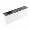 MONDIAZ TURE-DLUX Meuble de toilettes 120 cm Talc. EDEN lavabo Lava position gauche. Sans trou de robinet. SW1103628