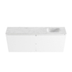 MONDIAZ TURE-DLUX Meuble toilette - 120cm - Talc - EDEN - vasque Opalo - position droite - sans trou de robinet SW1104146