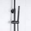 Fortifura Calvi Colonne de douche pluie thermostatique avec douche de tête 21.8 avec douchette stick Noir mat SW377841