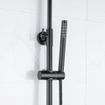 FortiFura Calvi Colonne de douche pluie thermostatique avec douche de tête 21.8 avec douchette stick Noir mat SW377841