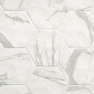 Terravito Fareno wand- en vloertegel - 21.6x25cm - 9mm - Zeshoek - Marmerlook - wit mat SW420151