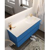 Mondiaz VICA ensemble de meuble de salle de bain - 120cm - meuble sous-vasque jeans - 4 tiroirs - lavabo moon droite - 1 trou de robinet - miroir LED - version XL 60cm haut SW1098259