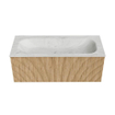 MONDIAZ KURVE-DLUX 110cm Meuble salle de bain - couleur Oak - 1 tiroir - vasque BIG MEDIUM centre - sans trou de robinet - couleur Opalo SW1137581