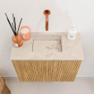 Mondiaz JOYA-DLUX Meuble de toilette 50cm - couleur Oak - Vasque FAYE position Milieu Sans trou de robinet couleur Frappe SW1421879