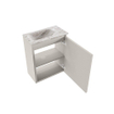 MONDIAZ TURE-DLUX Meuble de toilettes 40 cm Linen. Lavabo EDEN Glace position gauche. Avec 1 trou de robinet. SW1103360
