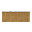 Mondiaz JOYA-DLUX 111.6cm toiletmeubel - ronding rechts kleur Oak - Wastafel FAYE positie Links 1 kraangat kleur Opalo. SW1422146