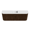 Mondiaz JOYA 113.2cm toiletmeubel - ronding links en rechts kleur Walnut - Wastafel FAYE positie Midden 1 kraangat kleur Talc. SW1421299