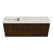 Mondiaz JOYA-DLUX 100cm meuble de salle de bains - couleur Walnut - Vasque FAYE position Gauche 1 trou de robinet couleur Ostra. SW1422644