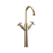 Crosswater Belgravia Robinet de lavabo - haut - sans vidage - saillie 16,8 cm - croisillons - laiton brossé SW1176914