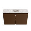 MONDIAZ TURE-DLUX Meuble toilette - 80cm - Rust - EDEN - vasque Glace - position centrale - 1 trou de robinet SW1103525