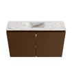 MONDIAZ TURE-DLUX meuble WC 80 cm Rust. EDEN lavabo Glace position milieu. Avec 1 trou de robinet. SW1103525