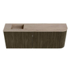 Mondiaz JOYA-DLUX 111.6cm toiletmeubel - ronding rechts kleur Shadow - Wastafel FAYE positie Links 1 kraangat kleur Saba. SW1425155