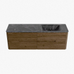 Mondiaz CIRO-DLUX Badkamermeubelset - 150x45x50cm - Solid surface wastafel Lava - 1 wasbak Rechts - zonder kraangaten - 4 lades - Dusk SW1533051