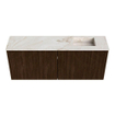 Mondiaz JOYA-DLUX 100cm meuble de salle de bains - couleur Walnut - Vasque FAYE position Droite Sans trou de robinet couleur Frappe. SW1422300