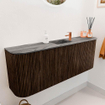 Mondiaz JOYA-DLUX Meuble de toilette 113,2 cm - arrondis gauche et droite couleur Noyer - Vasque FAYE position Milieu 1 trou de robinet couleur Sombra SW1424766