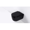 FugaFlow Eccelente Pietra Swirl Ensemble WC suspendu - 36,5x53,0cm - chasse profonde - sans rebord - abattant slim à fermeture douce - noir mat SW1469379