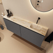 MONDIAZ TURE-DLUX meuble WC 120 cm Dark Grey. EDEN lavabo Frappe position à droite. Sans trou de robinet. SW1102731