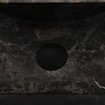 FugaFlow Eccelente Pietra Ensemble de fontaine - 40x22x10cm - trou de robinet à droite - robinet de fontaine mat noir - bouchon de vidange - siphon abaissé - Dark Emporador SW1468975