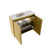 MONDIAZ TURE-DLUX Meuble toilette - 60cm - Oro - EDEN - vasque Glace - position gauche - sans trou de robinet SW1103428