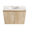 MONDIAZ TURE-DLUX Meuble toilette - 60cm - Washed Oak - EDEN - vasque Frappe - position centrale - sans trou de robinet SW1103055