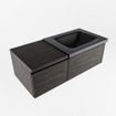 MONDIAZ BUKLA meuble de salle de bain 100cm avec module 40 couleur Marron Foncé avec 2 tiroirs. Lavabo CLOUD à droite 1 trou de robinet couleur Urban. SW1382041