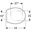 Geberit300 Basicclosetzitting m. deksel t.b.v. staand closet 280/300/Eurobasewit SW1028232