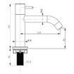 Differnz Ravo kit lave-mains - 38.5x18.5x9cm - Rectangulaire - 1 trou de robinet - Robinet courbé doré mat - béton gris clair SW705471