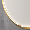 INK SP24 Spiegel - 100x4x100cm - LED onder en boven colour changing - dimbaar - Spiegelverwarming - rond - in stalen kader - aluminium Mat goud SW693055